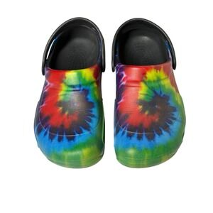 Crocs Unisex Tie Dye Bistro Work Clogs Slip Resistant M7‎ W9  Shoes Crocs Lock